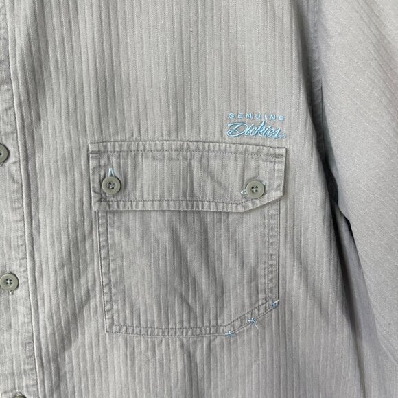 Dickies Short Sleeve Button Front Shirt Mens XL Gray - Picture 5 of 9